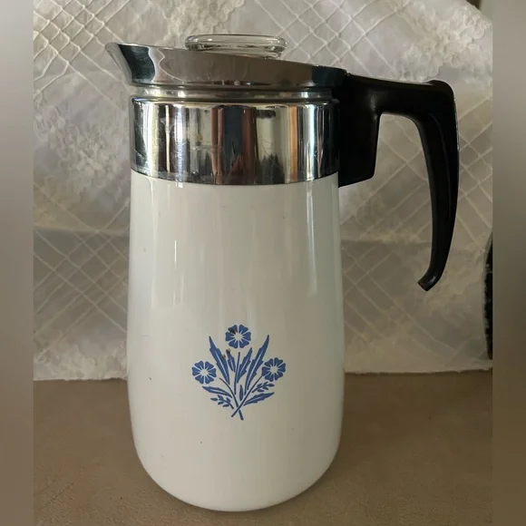 Vintage Corning Ware Blue Cornflower Percolator Coffee Collectible - Picture 1 of 15